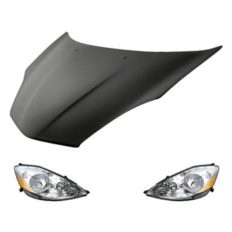 Replacement - 3-Piece Kit (Driver and Passenger Side Headlights, Hood Panel) (Standard Line)