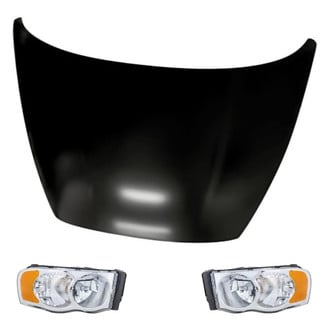 Replacement - 3-Piece Kit (Driver and Passenger Side Headlights, Hood Panel) (Standard Line)