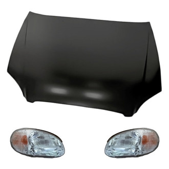 Replacement - 3-Piece Kit (Driver and Passenger Side Headlights, Hood Panel) (Standard Line)