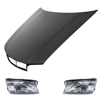 Replacement - 3-Piece Kit (Driver and Passenger Side Headlights, Hood Panel) (Standard Line)