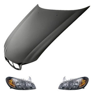 Replacement - 3-Piece Kit (Driver and Passenger Side Headlights, Hood Panel) (Standard Line)