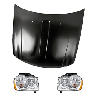 Replacement - 3-Piece Kit (Driver and Passenger Side Headlights, Hood Panel)