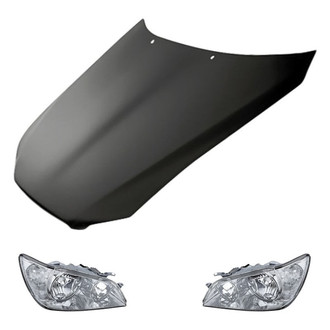 Replacement - 3-Piece Kit (Driver and Passenger Side Headlights, Hood Panel) (Standard Line)