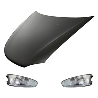 Replacement - 3-Piece Kit (Driver and Passenger Side Headlights, Hood Panel) (Standard Line)