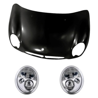 Replacement - 3-Piece Kit (Driver and Passenger Side Headlights, Hood Panel) (Standard Line)
