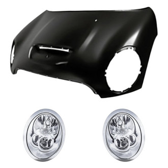 Replacement - 3-Piece Kit (Driver and Passenger Side Headlights, Hood Panel) (Standard Line)