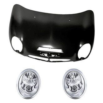 Replacement - 3-Piece Kit (Driver and Passenger Side Headlights, Hood Panel) (Standard Line)