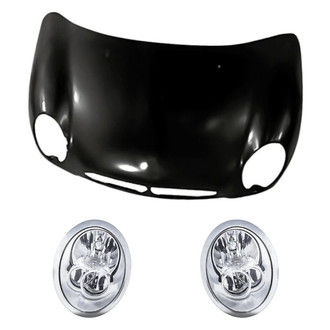 Replacement - 3-Piece Kit (Driver and Passenger Side Headlights, Hood Panel) (Standard Line)