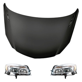 Replacement - 3-Piece Kit (Driver and Passenger Side Headlights, Hood Panel) (Standard Line)