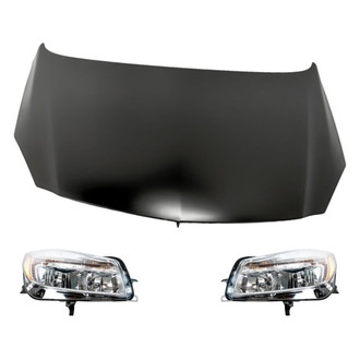 Replacement - 3-Piece Kit (Driver and Passenger Side Headlights, Hood Panel) (Standard Line)