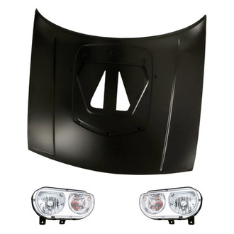 Replacement - 3-Piece Kit (Driver and Passenger Side Headlights, Hood Panel)