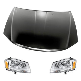 Replacement - 3-Piece Kit (Driver and Passenger Side Headlights, Hood Panel)