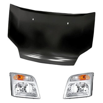 Replacement - 3-Piece Kit (Driver and Passenger Side Headlights, Hood Panel) (Standard Line)