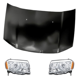 Replacement - 3-Piece Kit (Driver and Passenger Side Headlights, Hood Panel) (Standard Line)