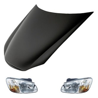Replacement - 3-Piece Kit (Driver and Passenger Side Headlights, Hood Panel) (Standard Line)
