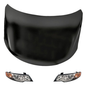 Replacement - 3-Piece Kit (Driver and Passenger Side Headlights, Hood Panel) (Standard Line)