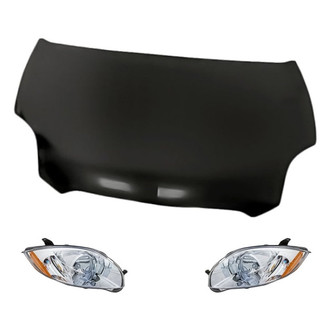 Replacement - 3-Piece Kit (Driver and Passenger Side Headlights, Hood Panel) (Standard Line)
