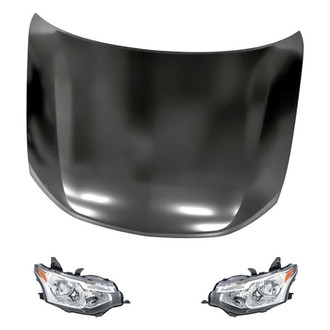 Replacement - 3-Piece Kit (Driver and Passenger Side Headlights, Hood Panel) (Standard Line)