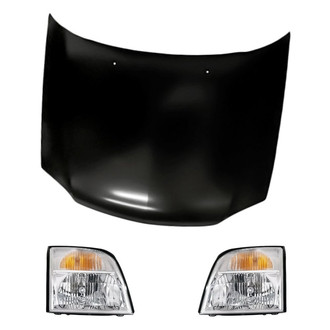 Replacement - 3-Piece Kit (Driver and Passenger Side Headlights, Hood Panel) (Standard Line)