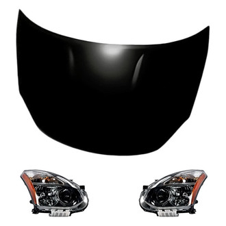 Replacement - 3-Piece Kit (Driver and Passenger Side Headlights, Hood Panel) (Standard Line)