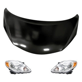 Replacement - 3-Piece Kit (Driver and Passenger Side Headlights, Hood Panel) (Standard Line)