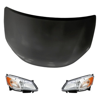 Replacement - 3-Piece Kit (Driver and Passenger Side Headlights, Hood Panel) (Standard Line)