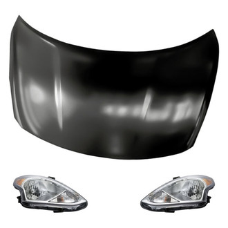 Replacement - 3-Piece Kit (Driver and Passenger Side Headlights, Hood Panel) (Standard Line)