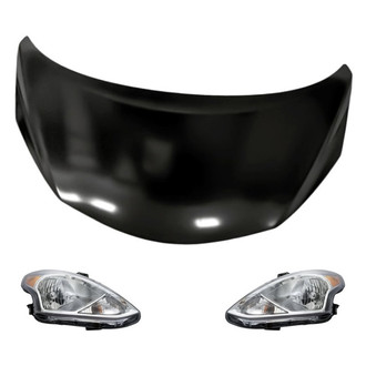 Replacement - 3-Piece Kit (Driver and Passenger Side Headlights, Hood Panel) (Standard Line)