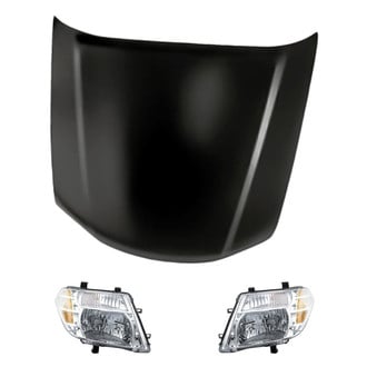 Replacement - 3-Piece Kit (Driver and Passenger Side Headlights, Hood Panel) (Standard Line)