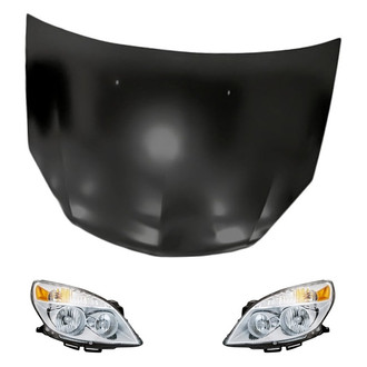 Replacement - 3-Piece Kit (Driver and Passenger Side Headlights, Hood Panel) (Standard Line)