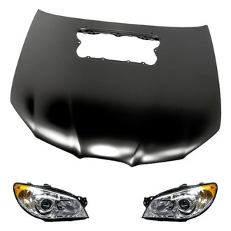 Replacement - 3-Piece Kit (Driver and Passenger Side Headlights, Hood Panel) (Standard Line)