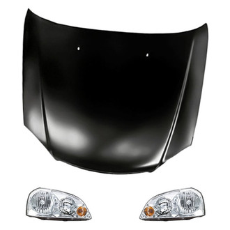 Replacement BNDL-281427 - 3-Piece Kit (Driver and Passenger Side Headlights, Hood Panel) (Standard Line)