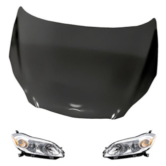 Replacement - 3-Piece Kit (Driver and Passenger Side Headlights, Hood Panel) (Standard Line)