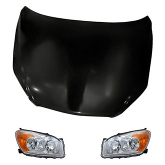 Replacement - 3-Piece Kit (Driver and Passenger Side Headlights, Hood Panel) (Standard Line)