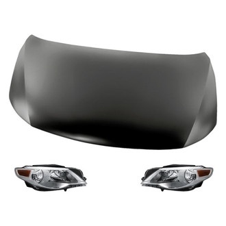 Replacement - 3-Piece Kit (Driver and Passenger Side Headlights, Hood Panel) (Standard Line)