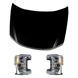 Replacement - 3-Piece Kit (Driver and Passenger Side Headlights, Hood Panel)