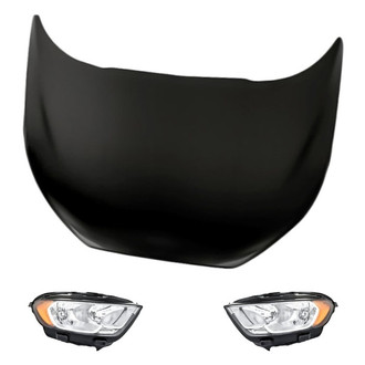 Replacement - 3-Piece Kit (Driver and Passenger Side Headlights, Hood Panel) (Standard Line)