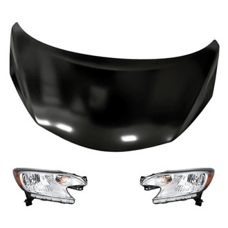 Replacement - 3-Piece Kit (Driver and Passenger Side Headlights, Hood Panel) (Standard Line)
