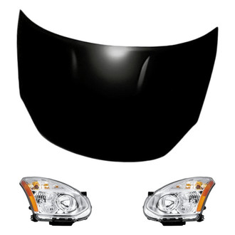 Replacement - 3-Piece Kit (Driver and Passenger Side Headlights, Hood Panel) (Standard Line)