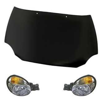 Replacement - 3-Piece Kit (Driver and Passenger Side Headlights, Hood Panel) (Standard Line)