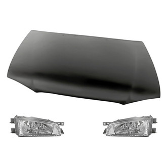 Replacement - 3-Piece Kit (Driver and Passenger Side Headlights, Hood Panel) (Standard Line)