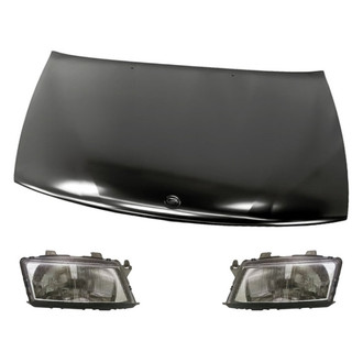 Replacement - 3-Piece Kit (Driver and Passenger Side Headlights, Hood Panel) (Standard Line)