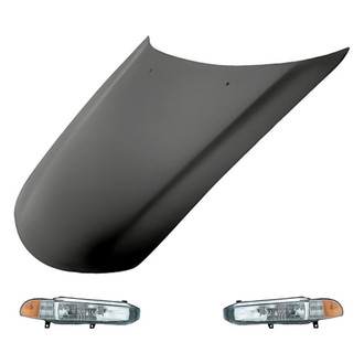 Replacement - 3-Piece Kit (Driver and Passenger Side Headlights, Hood Panel) (Standard Line)