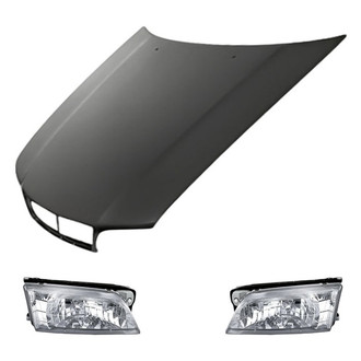 Replacement - 3-Piece Kit (Driver and Passenger Side Headlights, Hood Panel) (Standard Line)