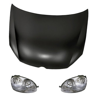 Replacement - 3-Piece Kit (Driver and Passenger Side Headlights, Hood Panel) (Standard Line)