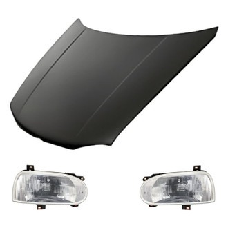 Replacement - 3-Piece Kit (Driver and Passenger Side Headlights, Hood Panel) (Standard Line)