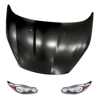 Replacement - 3-Piece Kit (Driver and Passenger Side Headlights, Hood Panel) (Standard Line)