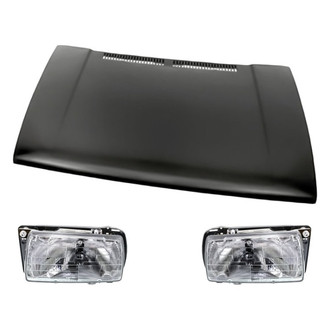 Replacement - 3-Piece Kit (Driver and Passenger Side Headlights, Hood Panel) (Standard Line)