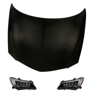 Replacement - 3-Piece Kit (Driver and Passenger Side Headlights, Hood Panel) (Standard Line)