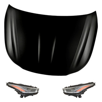 Replacement - 3-Piece Kit (Driver and Passenger Side Headlights, Hood Panel) (Standard Line)